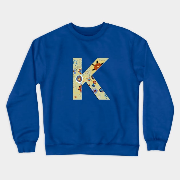 Monogram letter K Crewneck Sweatshirt by Slownessi